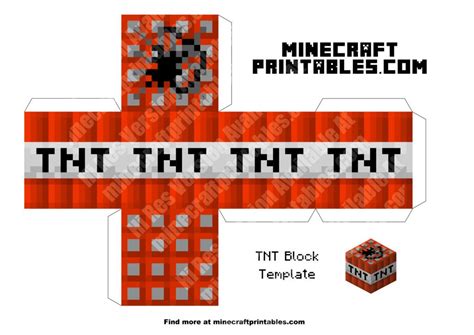 TNT - Printable Minecraft TNT Block Papercraft Template