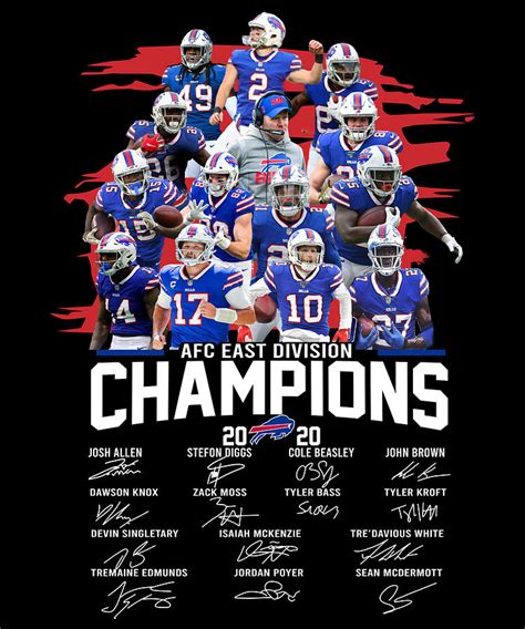 Buffalo Bills AFC East Division Champions 2020 Signatures Digital Art ...