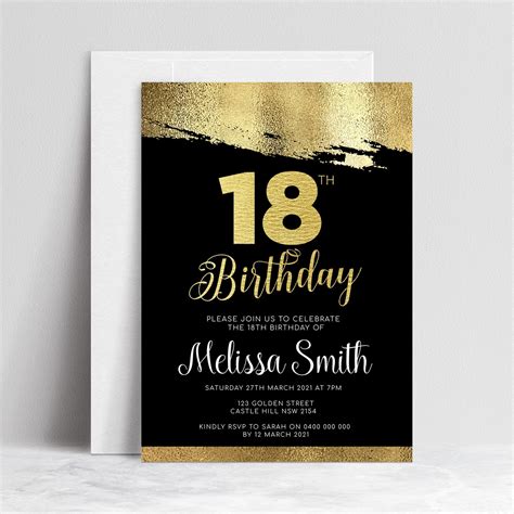 18Th Birthday Invitation Template