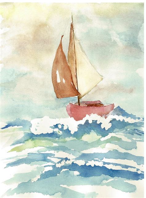 choppy seas painting art print watercolor painting