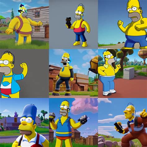 Homer Simpson As A Fortnite Videogame Character Stable Diffusion | The Best Porn Website