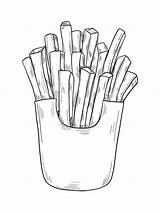French Fries Coloring Pages sketch template