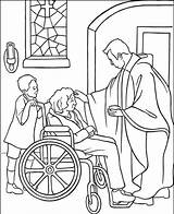 Sick Coloring Anointing Pages Sacrament Sacraments Catholic Colouring  sketch template