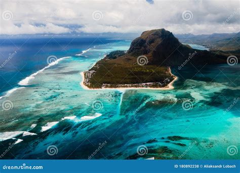 Aerial View of Le Morne Brabant Mountain Which is in the World Heritage ...