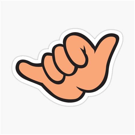 "Shaka Hang Loose Hawaii Emoji in Peach" Sticker for Sale by chrisrex ...