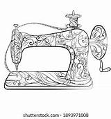 1888 Sewing Machine Line Drawing Images Stock Photos 3D Objects  sketch template