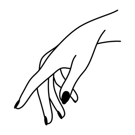 Premium Vector | Female hand line art gesture
