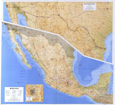 1993 MAP| MEXICO, reference map| Boundaries|Mexico|United States Map ...