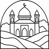 Mosque coloring Pages Outline minaret And Dome On White  sketch template