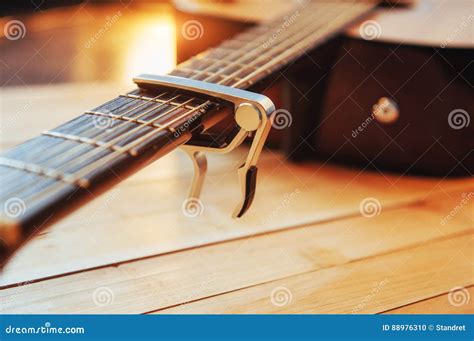 Photography Classical Guitar on a Light Brown Background Stock Photo - Image of space, closeup ...