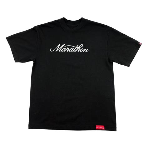 Marathon Classic Script T-Shirt - Black/White – The Marathon Clothing