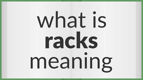 Racks | meaning of Racks - YouTube