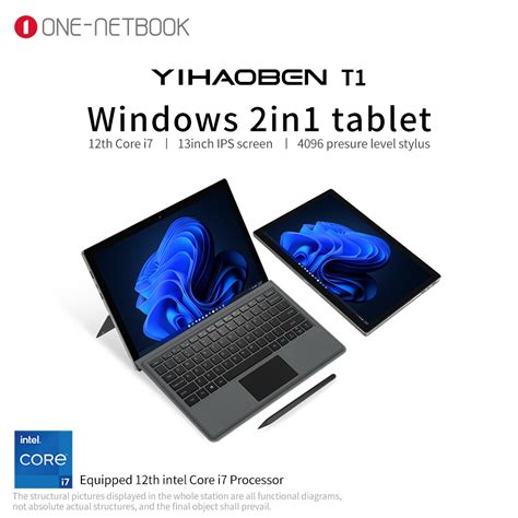 ONE NETBOOK T1 dizüstü bilgisayarlar Windows 2 IN 1 Tablet Intel 12th ...