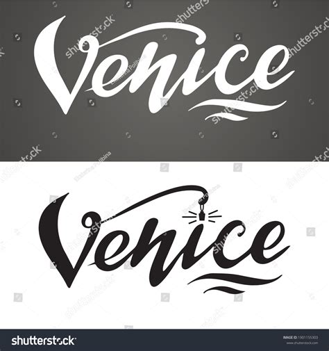 Venice Logo Digital Handwritten Title Postcards Stock Vector (Royalty Free) 1901155303 ...