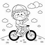 Riding Bike Coloring Page Stock Illustrations – 310  sketch template