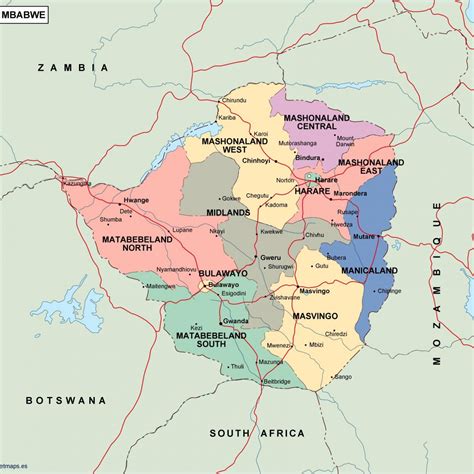 Jungle Maps: Map Of South Africa Zimbabwe And Zambia 1E1