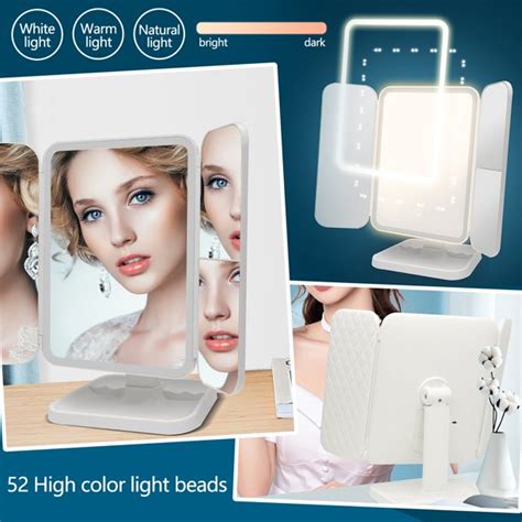 Clearance！Led Makeup Mirror Table Lamp Three-Sided Folding Sensor 360 ...