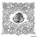 Vibrant Mexican Flag Coloring Page  Pagescom sketch template