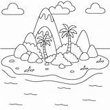 Premium Vector  Island coloring Page For Kids Summer Outline Doodle sketch template