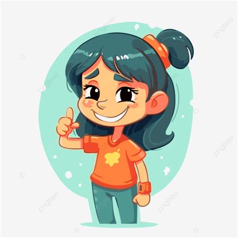 Compliment Clipart Cartoon Cute Cute Girl With Thumbs Up Vector, Compliment, Clipart, Cartoon ...