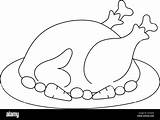 Thanksgiving Turkey Feast Isolated Coloring Page Stock Vector Image  sketch template