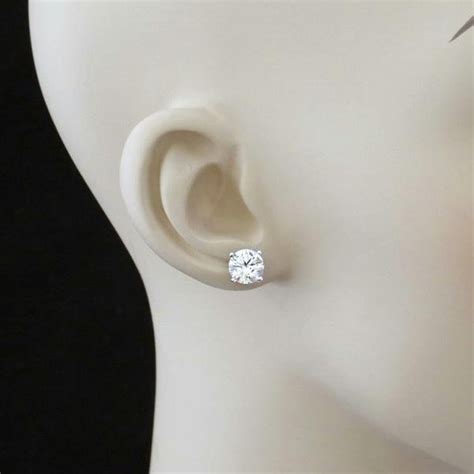 4 Ctw 4 Prong Round Stud Earrings 2 Ct Each Man Made Diamond - Etsy