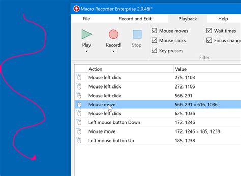 Screenshots of Macro Recorder for Windows and Mac