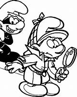 Detective Smurf Museum Mystery Coloring Page  Wecoloringpagecom sketch template