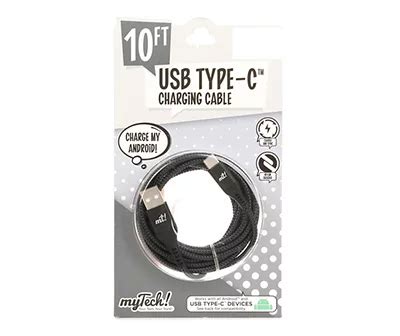 MyTech Black & Gray Braided 10' USB-C Cable | Big Lots