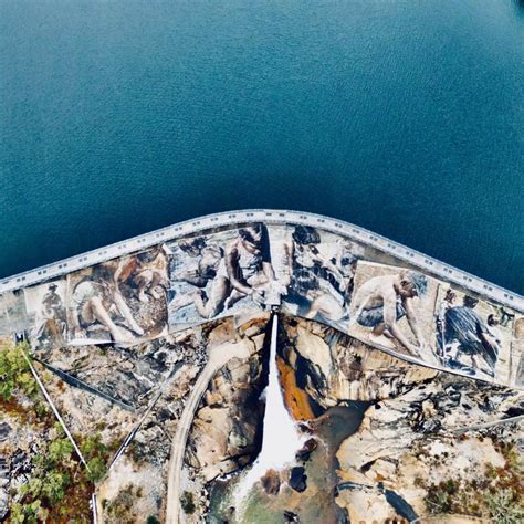 Aerial Shot of a Wellington Dam Mural, Collie Western Australia Stock ...