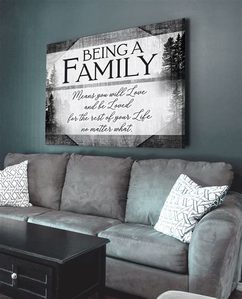 Family Wall Art: Being A Family Means V3 (Wood Frame Ready To Hang ...