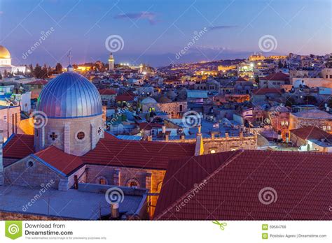 Jerusalem Old City at Night, Israel Stock Photo - Image of ancient ...