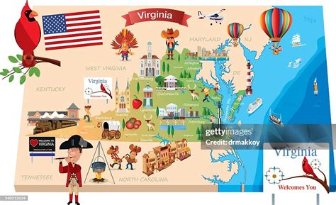 Cartoon Map Of Virginia High-Res Vector Graphic - Getty Images