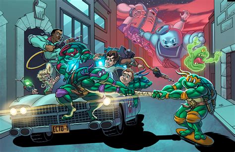 TMNT meets Real Ghostbusters! Lines by me, colors by Jesse Heagy! : TMNT