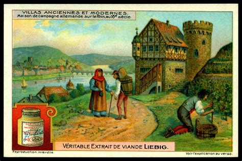 "Villas, Ancient & Modern" Belgian issue, 1912 German villa on Rhine, 16th Century Retro Ads ...