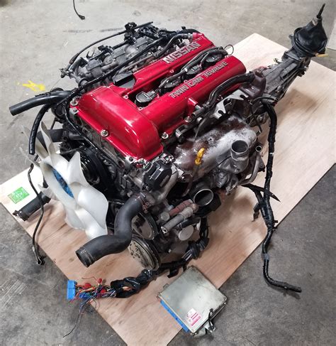 SR20DET S13 Red Top 2.0L Turbo Engine with 5-Speed Manual Transmission Nissan 200sx 240sx Silvia ...