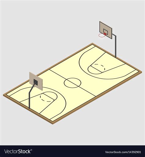 Field of play basketball isometric Royalty Free Vector Image