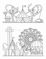 Amusement Park Coloring Stock Illustrations – 102  sketch template