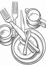Silverware Coloring Images  Free Download On Freepik sketch template