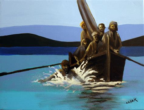 Disciples in a Boat by Chris Cook Spiritual Paintings, Christian Paintings, Jesus Painting, Adam ...