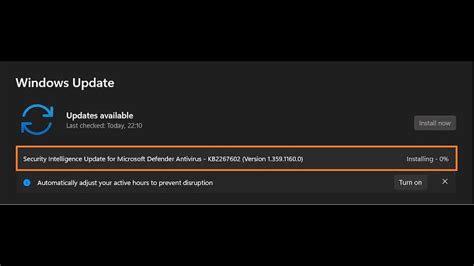 SECURITY INTELLIGENCE UPDATE FOR MICROSOFT DEFENDER ANTIVIRUS - KB2267602 (VERSION 1.359.1160.0 ...