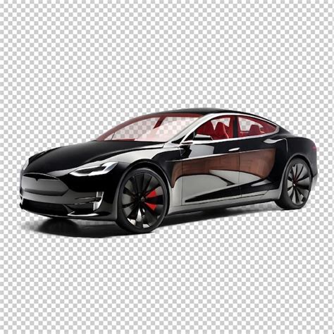 AI black Tesla model in transparent background with shadow | Premium AI ...