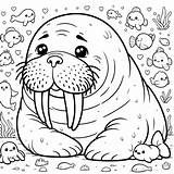 Walrus Coloring Pages 35  Gem sketch template