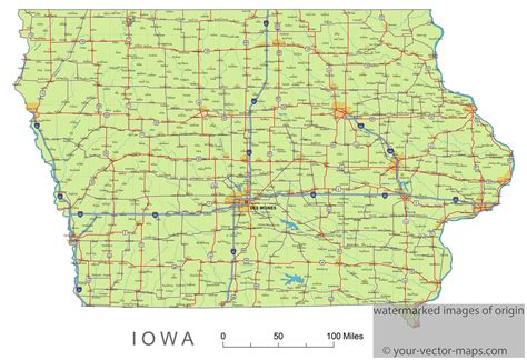 Iowa State Map With Cities - Large World Map