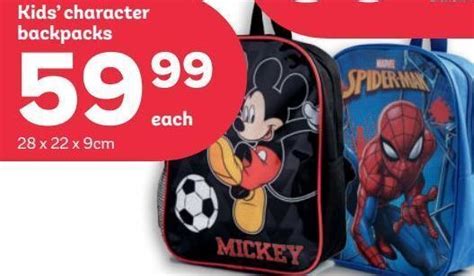 Kids' character backpacks offer at PEP