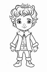 Prince Coloring Page Coloring prince In A Crown And Royal Clothes  sketch template