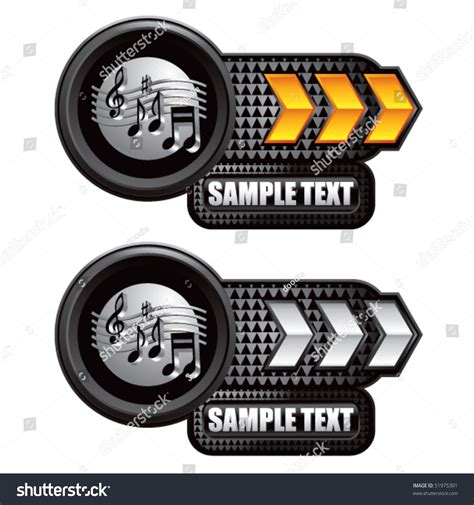 Retro Music Notes Orange White Arrow Stock Vector (Royalty Free ...