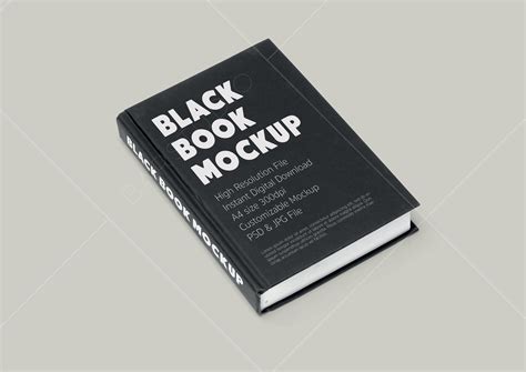 Black Book Cover Portrait Perspective Mockup Template | Etsy | Book ...