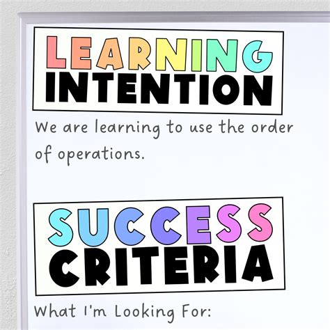 Learning Intention + Success Criteria: Freebie – Gifted and Talented Teacher