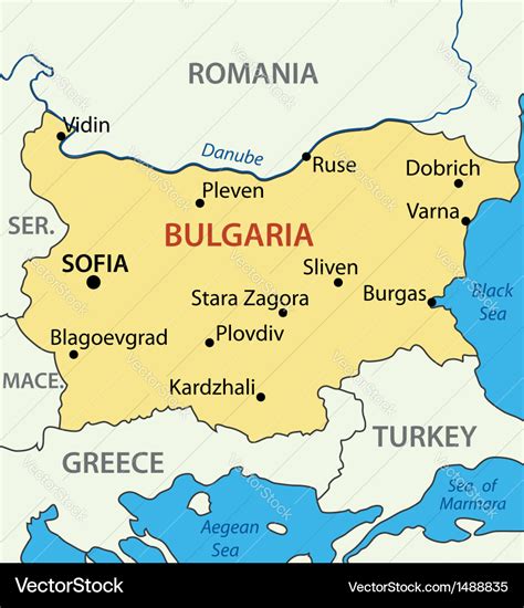 Map - republic of bulgaria Royalty Free Vector Image